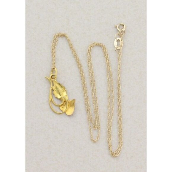 12k Yellow Gold Black Hills Gold Pendant with 10k Yellow Gold Chain 18" inch - Picture 7 of 7